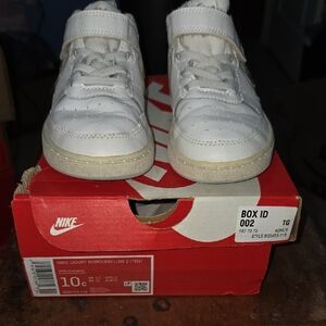 Used Nike Kids White and Gray Sneakers